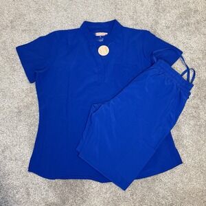 eliteMed Performance Women's Scrub Set Blue Size Xl Joggers